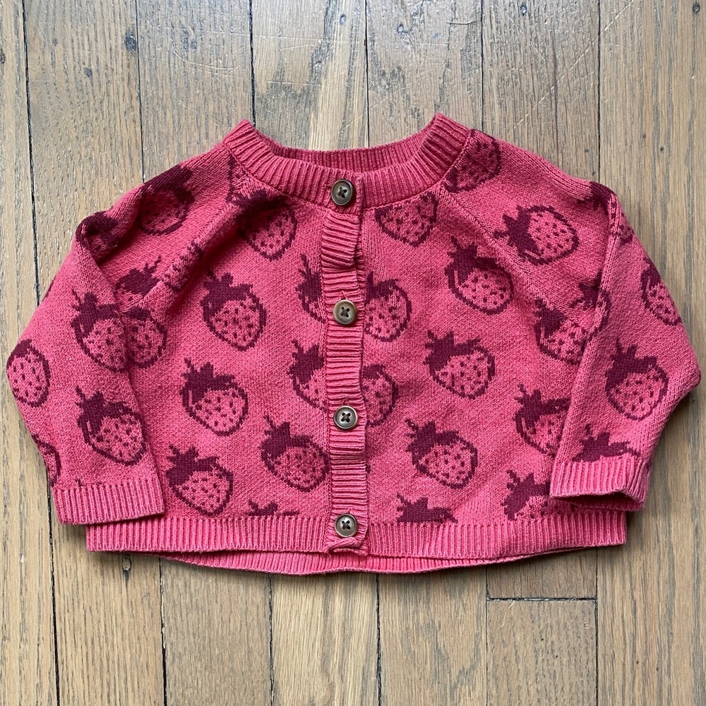 Tea Collection Strawberry Cardigan Sz 3-6M